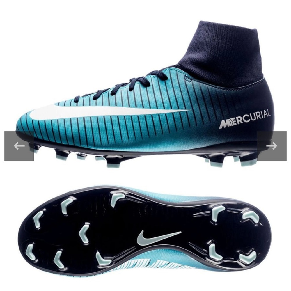 Nike Mercurial Kids Soccer Sneakers - Teal and Black